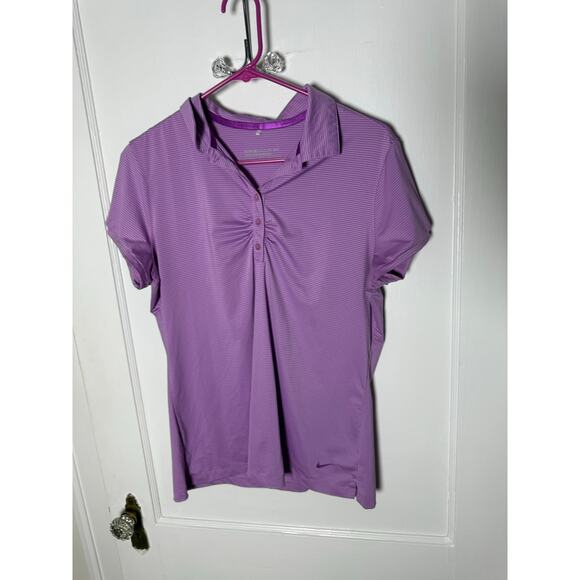 Nike Golf Tour Performance Purple Short Sleeve Athletic Polo Shirt Women's Large - Picture 6 of 7